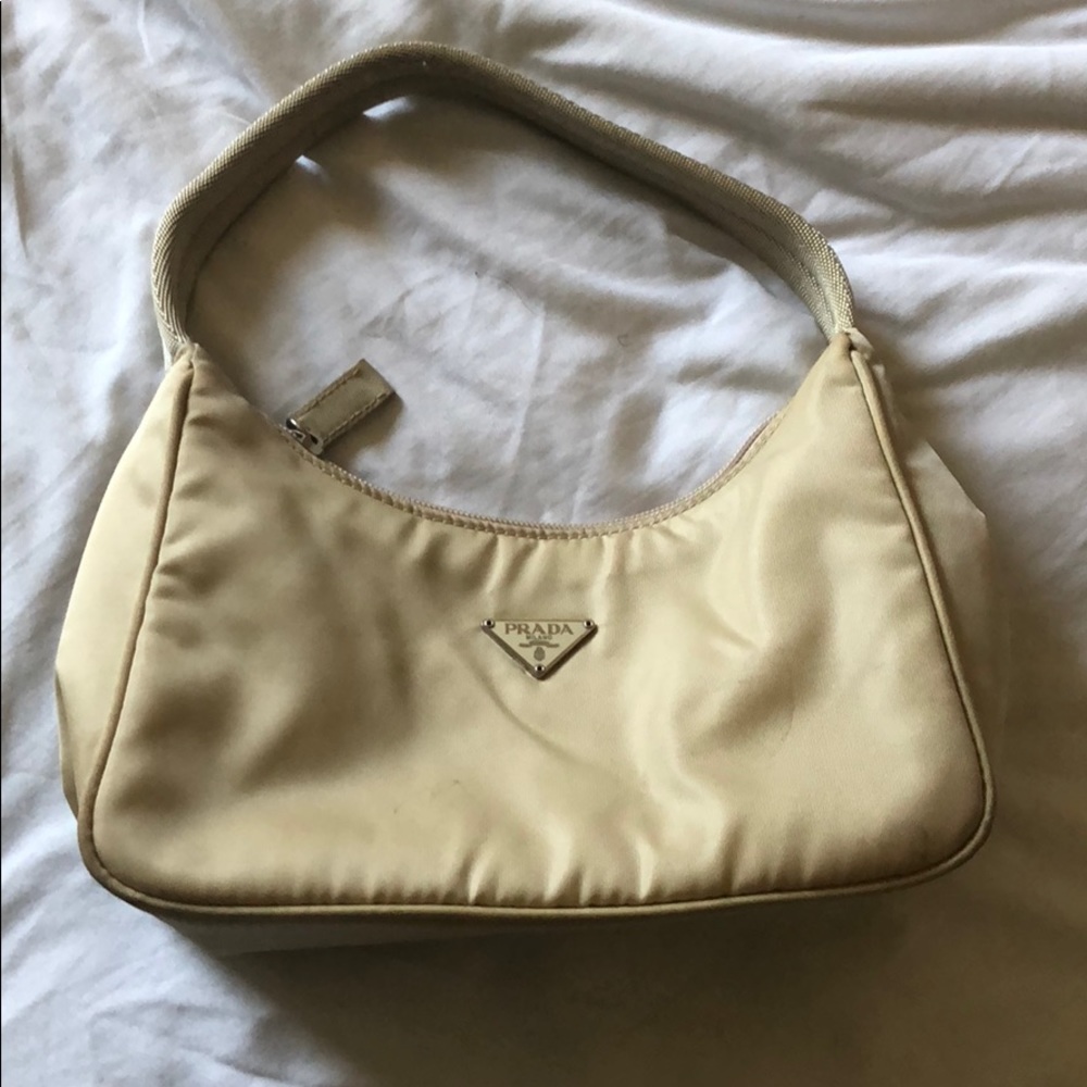 Cream Prada nylon mini